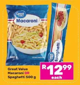 Game Great Value Macaroni OR Spaghetti 500 g offer