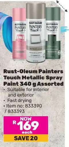 Game Rust-Oleum Painters Touch Metallic Spray Paint 340 g Assorted offer