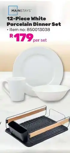Game 12-Piece White Porcelain Dinner Set offer