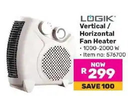 Game Logik Vertical/Horizontal Fan Heater offer