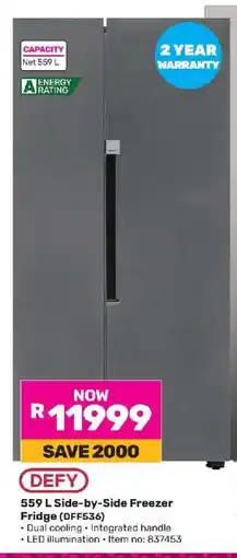Game Defy 559 L Side-by-Side Freezer Fridge (DFF536) offer