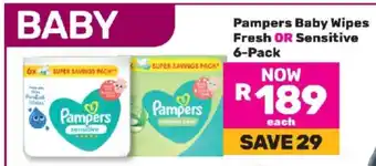 Game Pampers Baby Wipes Fresh OR Sensitive 6-Pack offer
