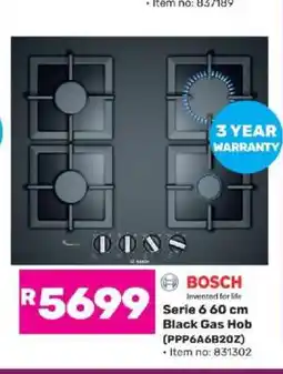 Game Bosch Serie 6 60 cm Black Gas Hob (PPP6A6B20Z) offer