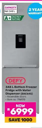 Game DEFY 348 L Bottom Freezer Fridge with Water Dispenser offer