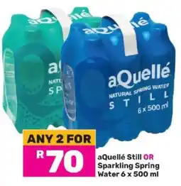 Game aQuellé Still OR Sparkling Spring Water 6 x 500 ml offer