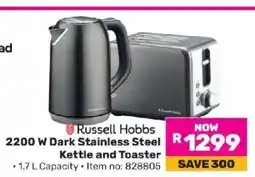 Game Russell Hobbs 2200 W Dark Stainless Steel Kettle and Toaster offer