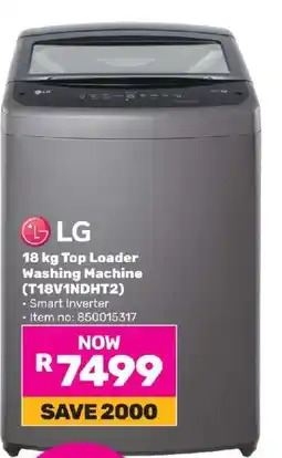 Game LG 18 kg Top Loader Washing Machine (T18V1NDHT2) offer