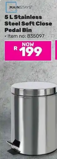 Game MAINSTAYS Stainless Steel Soft Close Pedal Bin offer