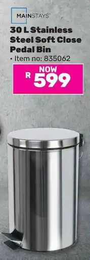 Game MAINSTAYS Stainless Steel Soft Close Pedal Bin offer