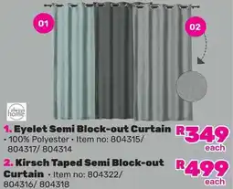 Game Always Home Eyelet Semi Block-out Curtain offer