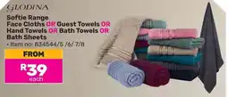 Game GLODINA Softie Range Face Cloths OR Guest Towels OR Hand Towels OR Bath Towels OR Bath Sheets offer