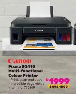 Game Canon Pixma G2410 Multi-functional Colour Printer offer