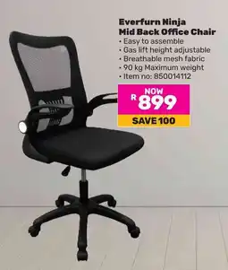 Game Everfurn Ninja Mid Back Office Chair offer