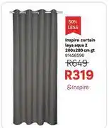 Leroy Merlin Inspire Curtain Leya Aqua 2 200 x 280cm GT 81458596 offer