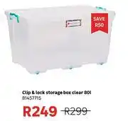 Leroy Merlin Clip & Lock 80L Storage Box Clear 81457715 offer