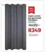 Leroy Merlin Inspire Curtain Jean Gran 3 Eyelet 135 x 280cm 81443754 offer