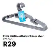 Leroy Merlin Otima Plastic Coat Hanger 5 Pack Silver 81467934 offer