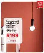 Leroy Merlin Inspire Pendant Set E27 x 1 Metal Matt Black 81485606 offer