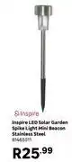 Leroy Merlin Inspire LED Solar Garden Spike Light Mini Beacon Stainless Steel 81465511 offer