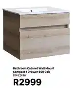 Leroy Merlin Bathroom Cabinet Wall Mount Compact 1 Drawer 600 Oak 81482496 offer