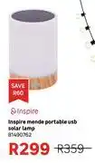 Leroy Merlin Inspire Mende Portable USB Solar Lamp 81490762 offer