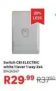 Leroy Merlin CBI Electric White 1 Lever 1 Way 2x4 Switch 81424547 offer