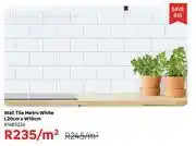 Leroy Merlin Metro White Wall Tile L20cm x W10cm 81483224-Per Sqm offer