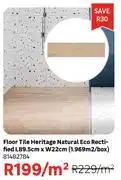 Leroy Merlin Eco Rectified Natural Heritage Floor Tile L89.5cm x W22cm (1.969 Sqm/Box) 81482784-Per Sqm offer