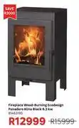 Leroy Merlin Eco Design Panadero Alina Black 6.3Kw Wood Burning Fireplace 81463195 offer