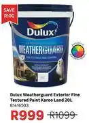Leroy Merlin Dulux 20L Karoo Land Textured Paint Exterior Fine Weatherguard 81416503 offer