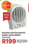 Leroy Merlin Equation 2000W White Mini Fan Electric Heater 81484862 offer