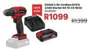 Leroy Merlin Einhell Li BL Cordless Drill & 2.5Ah Starter Kit TE-CD 18/40 81499281 offer