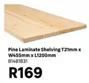 Leroy Merlin Pine Laminates Shelving T21mm x W455mm x L1200mm 81481831 offer