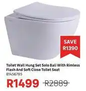 Leroy Merlin Toilet Wall Hung Set Solo Bali With Rimless Flash & Soft Close Toilet Seat 81456785 offer