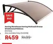 Leroy Merlin Awning Warehouse Awning Multiwall Bronze W1200mm X D1000mm 81411332 offer