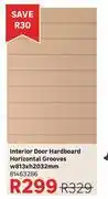 Leroy Merlin Interior Door Hardboard (Horizontal Grooves) W813mm X H2032mm 81463286 offer