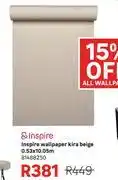 Leroy Merlin Inspire Wallpaper Kira (Beige) 0.53 x 10.05m 81488250 offer