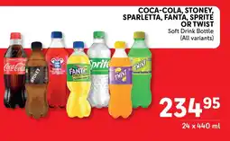 Makro COCA-COLA, STONEY, SPARLETTA, FANTA, SPRITE OR TWIST Soft Drink Bottle offer