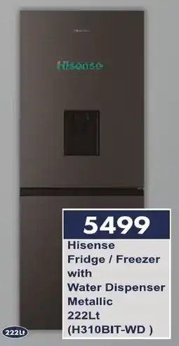 President Hyper Hisense Fridge/ Freezer with Water Dispenser Metallic offer