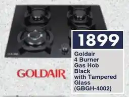 President Hyper Goldair 4 Burner Gas Hob Black with Tampered Glass offer