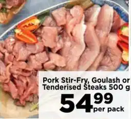 Food Lover's Market Pork Stir-Fry, Goulash or Tenderised Steaks offer