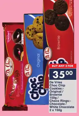 President Hyper De Vries Choc Chip Cookies Original/ Brownie/ Choco Rings Chocolate/ White Chocolate offer