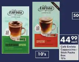 President Hyper Café Enrista Cappuccino Stick Packs Box offer