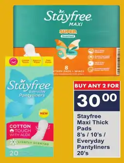 President Hyper Stayfree Maxi Thick Pads/ Everyday Pantyliners offer