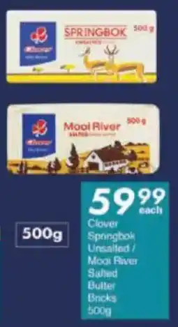 President Hyper Clover Springbok Unsalted/ Mooi River Butter Bricks offer