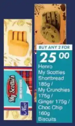 President Hyper Henro My Scotties Shortbread/ My Crunchies/ Ginger/ Choc Chip Biscuits offer