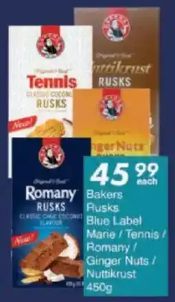 President Hyper Bakers Rusks Blue Label/ Marie/ Tennis/ Romany/ Ginger Nuts/ Nuttikrust offer