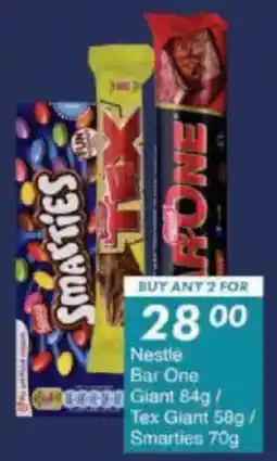 President Hyper Nestle Bar One Giant/ Tex Giant/ Smarties offer