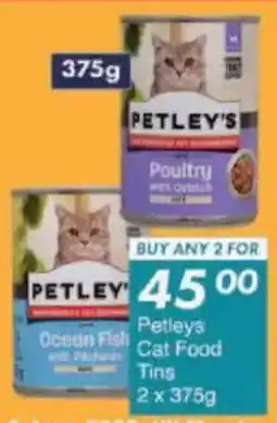 Petleys Cat Food Tins