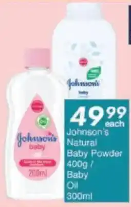 President Hyper Johnson's Natural Baby Powder/ Baby Oil offer